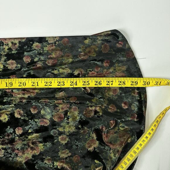 POL Babydoll Top Womens Medium Green Velvet Grunge Goth Victorian Fairy Tunic - Picture 13 of 14